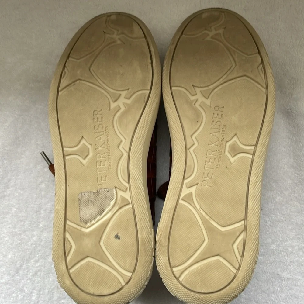 COPY - PETER KAISER, Made in Germany, Cognac Croco Embossed Sneaker, Size 7 - Picture 6 of 8